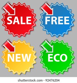 Vector stickers with arrows