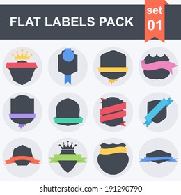 Vector Stickers and Badges. Flat Style