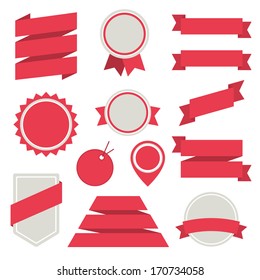 Vector Stickers and Badges Set 3. Flat Style.
