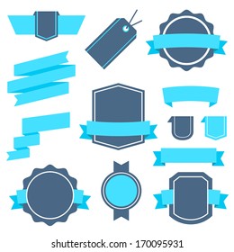 Vector Stickers and Badges Set 4. Flat Style.