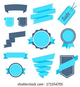 Vector Stickers and Badges Set 7. Flat Style.