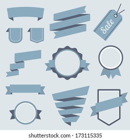Vector Stickers and Badges Set 9. Flat Style.