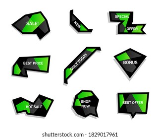 Vector stickers, banner, label. Coupon sale, offers and promotions vector template.