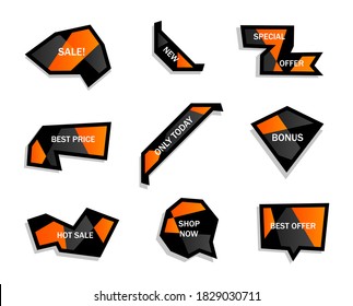 Pegatinas vectoriales, pancarta, etiqueta. Plantilla vectorial de venta de cupones, ofertas y promociones.