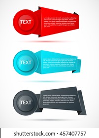 Vector stickers, banners or labels. Vector template.