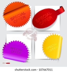 Vector stickers and bookmarks "Special Offer"