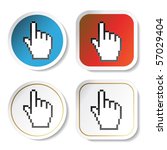 Vector stickers with cursor of hand