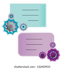 Vector stickers with floral ornaments