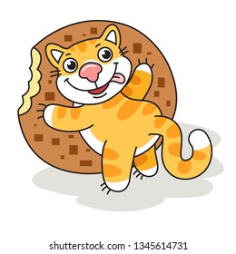 Vector stickers Stickers Funny Cat for Social Media, Messengers and for print