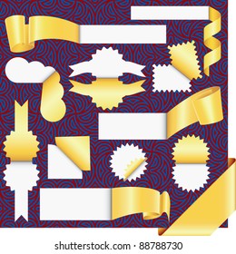Vector stickers and labels set(CMYK)