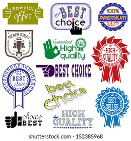 Vector stickers and labels set(CMYK colors)