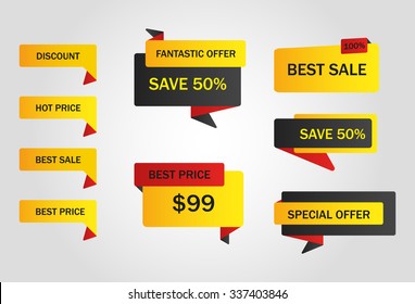 vector stickers, price tag