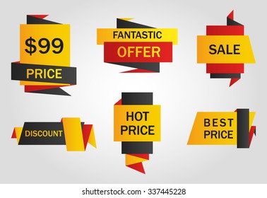 vector stickers, price tag