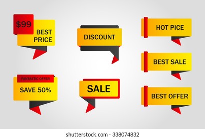 vector stickers, price tag