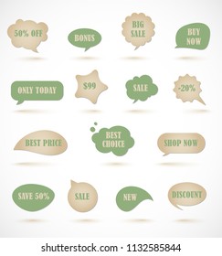 Vector stickers, price tag, banner, label. Coupon sale, offers and promotions vector template.
