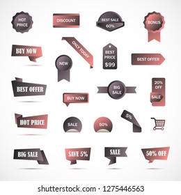 Vector stickers, price tag, banner, label.