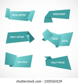 Vector stickers, price tag, banner, label. Coupon sale, offers and promotions vector template.