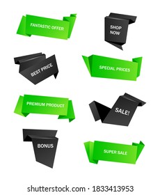 Vector stickers, price tag, banner, label. Coupon sale, offers and promotions vector template.