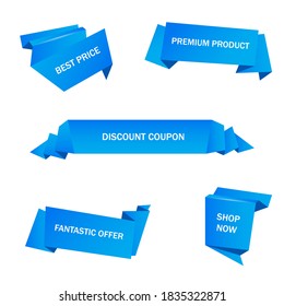 Vector stickers, price tag, banner, label. Coupon sale, offers and promotions vector template.