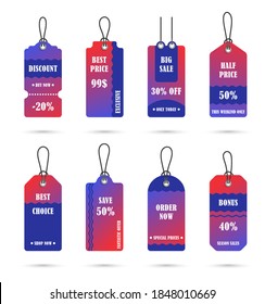Vector stickers, price tag, banner, label. Coupon sale, offers and promotions vector template.
