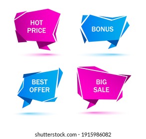 Vector Stickers, Price Tag, Banner, Label. Coupon Sale, Offers And Promotions Vector Template.