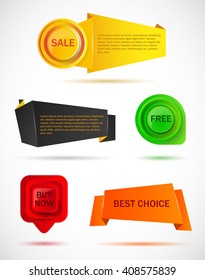 vector stickers, price tag, banner, button