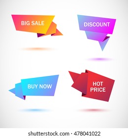 Vector stickers, price tag, banner, label. Coupon sale, offers and promotions vector template.