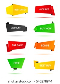 Vector stickers, price tag, banner. Vector template.