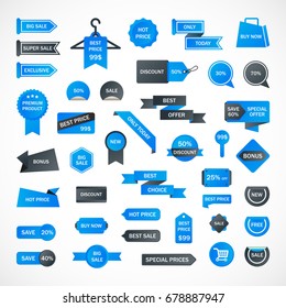 Vector stickers, price tag, banner, label. Coupon sale, offers and promotions vector template.