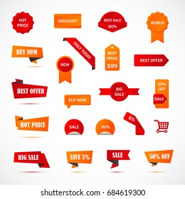 Vector stickers, price tag, banner, label. Coupon sale, offers and promotions vector 
template