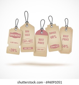 Vector stickers, price tag, banner, label. Coupon sale, offers and promotions vector template.