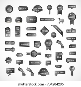 Vector stickers, price tag, banner, label. Coupon sale, offers and promotions vector template.