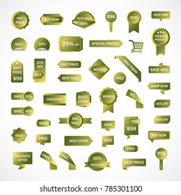 Vector stickers, price tag, banner, label. Coupon sale, offers and promotions vector template.