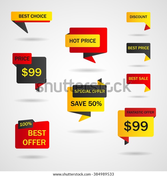 Vector Stickers Price Tag Banner Stock Vector (Royalty Free) 384989533