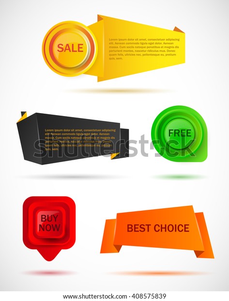 Vector Stickers Price Tag Banner Button Signs Symbols Objects