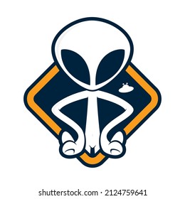 Carteles de vectores con alienígenas. Aislado sobre fondo blanco.