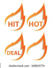 vector stickers - sale, new, hot, fit signs