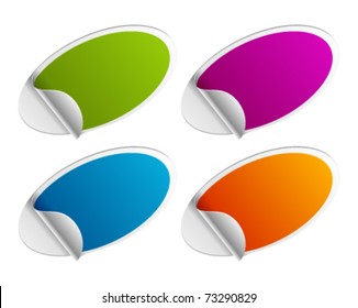 Vector stickers set. Transparent shadow easy replace background and edit colors.