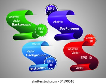 Vector  stickers set. Transparent shadow easy replace background and edit colors.3D.EPS10