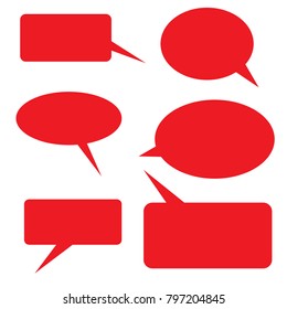 Vector of stickers of speech bubbles. Blank empty speech bubbles