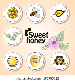 Vector stickers sweet honey