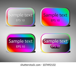 vector stickers with text, vector