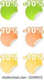 vector stickers with text  percent