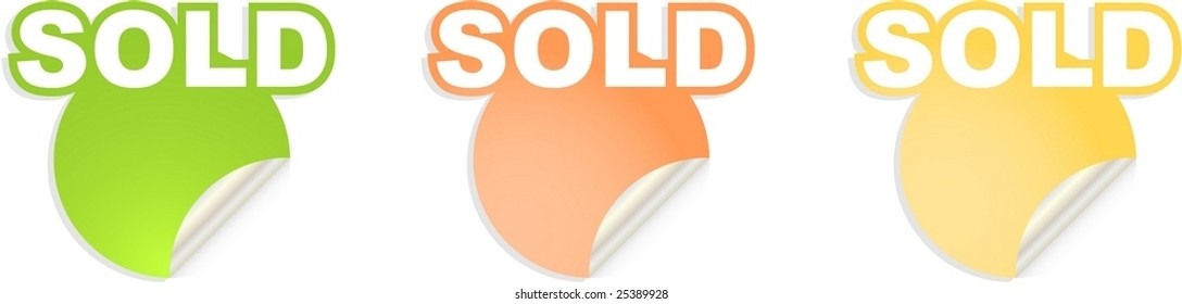 vector stickers with text sold