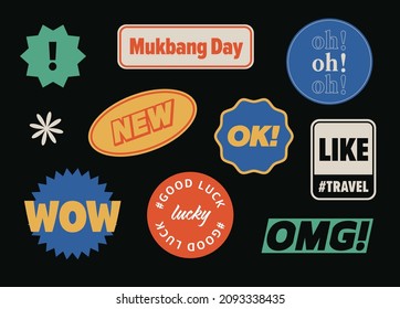 Vector stickers that are good for decorating diaries, videos, photos, etc.