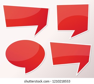 Vector stickers thought, speech bubbles, banner, label, cloud. Coupon sale, offers and promotions vector template. Talk balloon. Quote box. Text, information frame. Banner and badge.