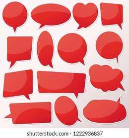 Vector stickers thought, speech bubbles, banner, label, cloud. Coupon sale, offers and promotions vector template. Talk balloon. Quote box. Text, information frame. Banner and badge.