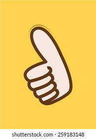 vector stickers of Very good thumb gesture