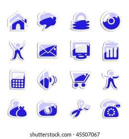 Vector stickers of web icons