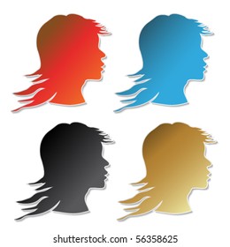 Vector stickers of women